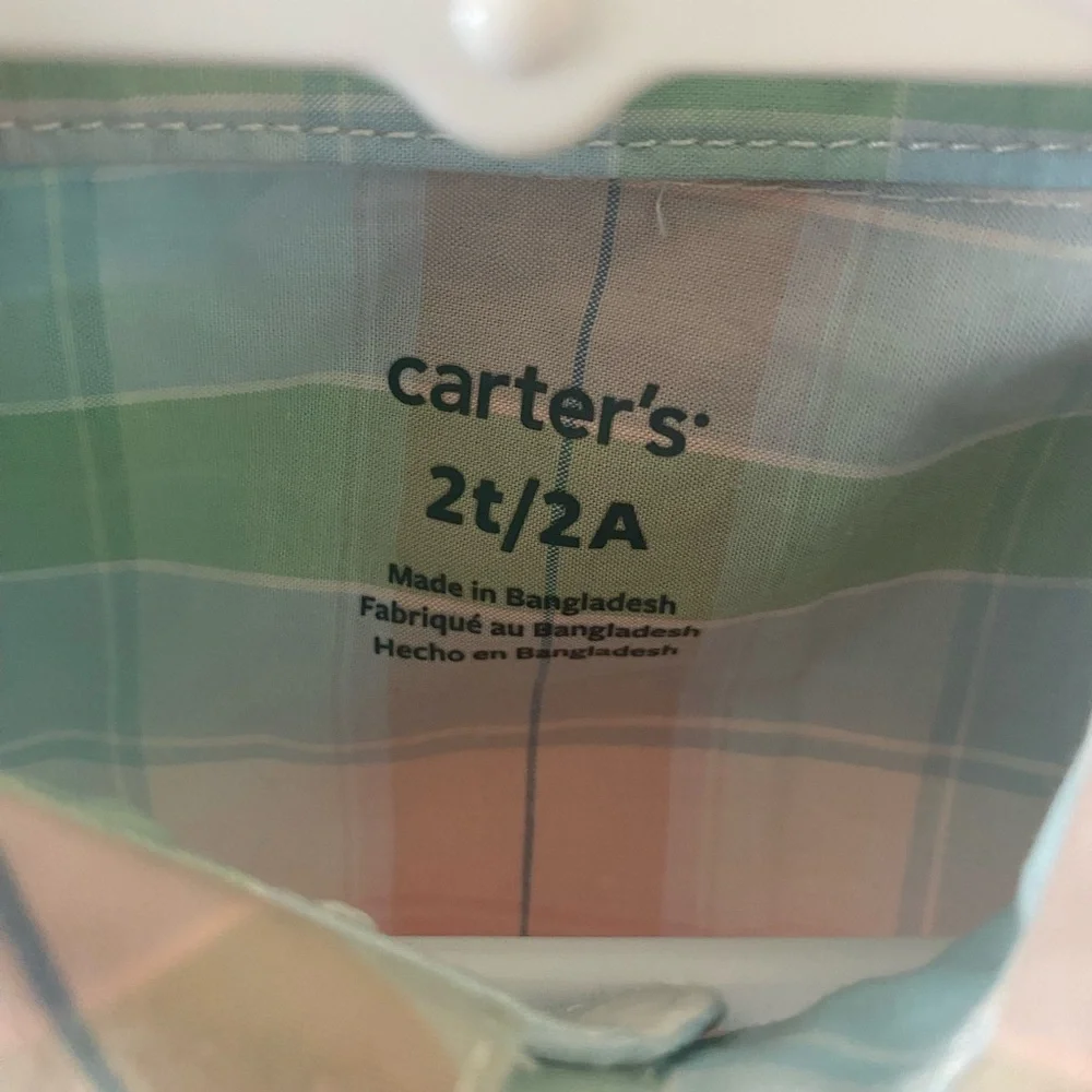 NWT Carter’s Plaid Woven Button Front Shirt Size 2T